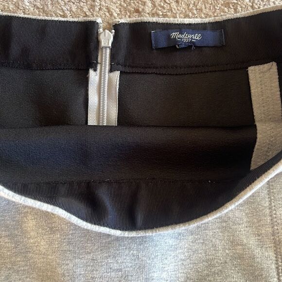 Madewell Light Grey Pleated Scuba Trumpet Mini Skirt 2 - Picture 9 of 9